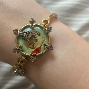 vintage cat cameo gold bracelet